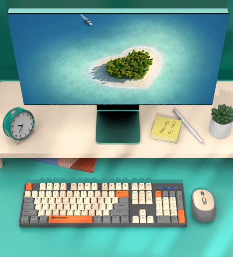 AstraKey trådløst tastatur og mus med numerisk tastatur USB 2.4GHz