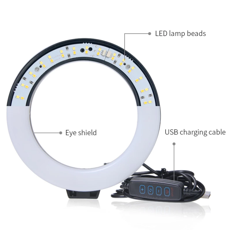 LumaPro 6 hüvelykes LED gyűrűlámpa állvánnyal YouTube élő közvetítéshez