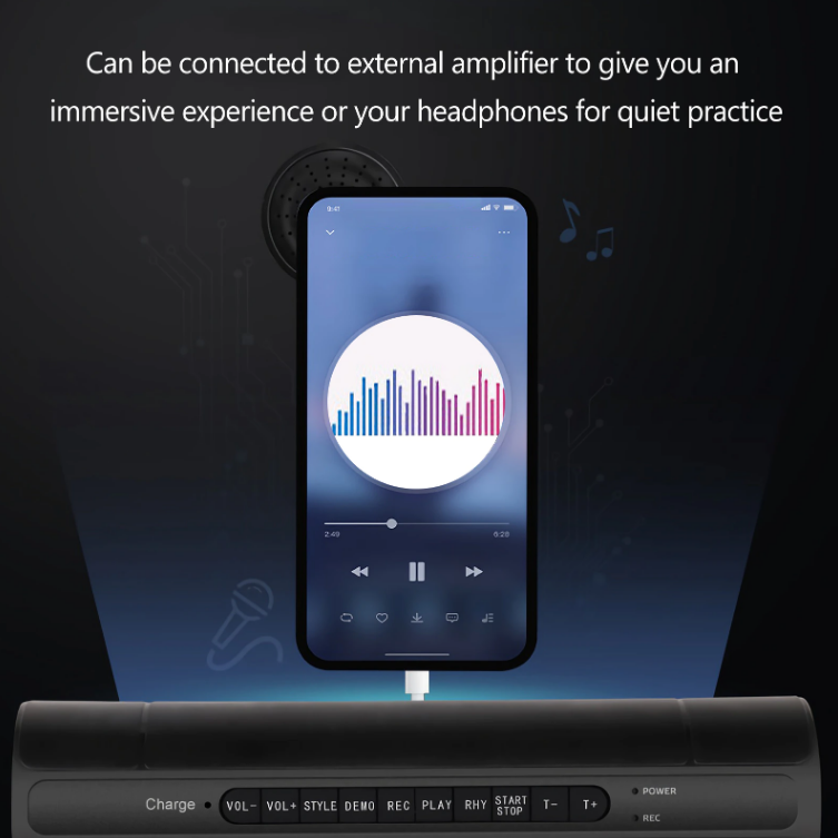 RhythmFold 9-Pad bærbart elektronisk trommesæt USB/Batteri