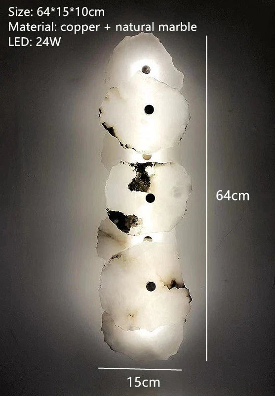 Aurora Marble LED Wall Sconce With Copper Accents Elegant