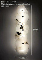 Aurora Marble LED Wall Sconce With Copper Accents Elegant