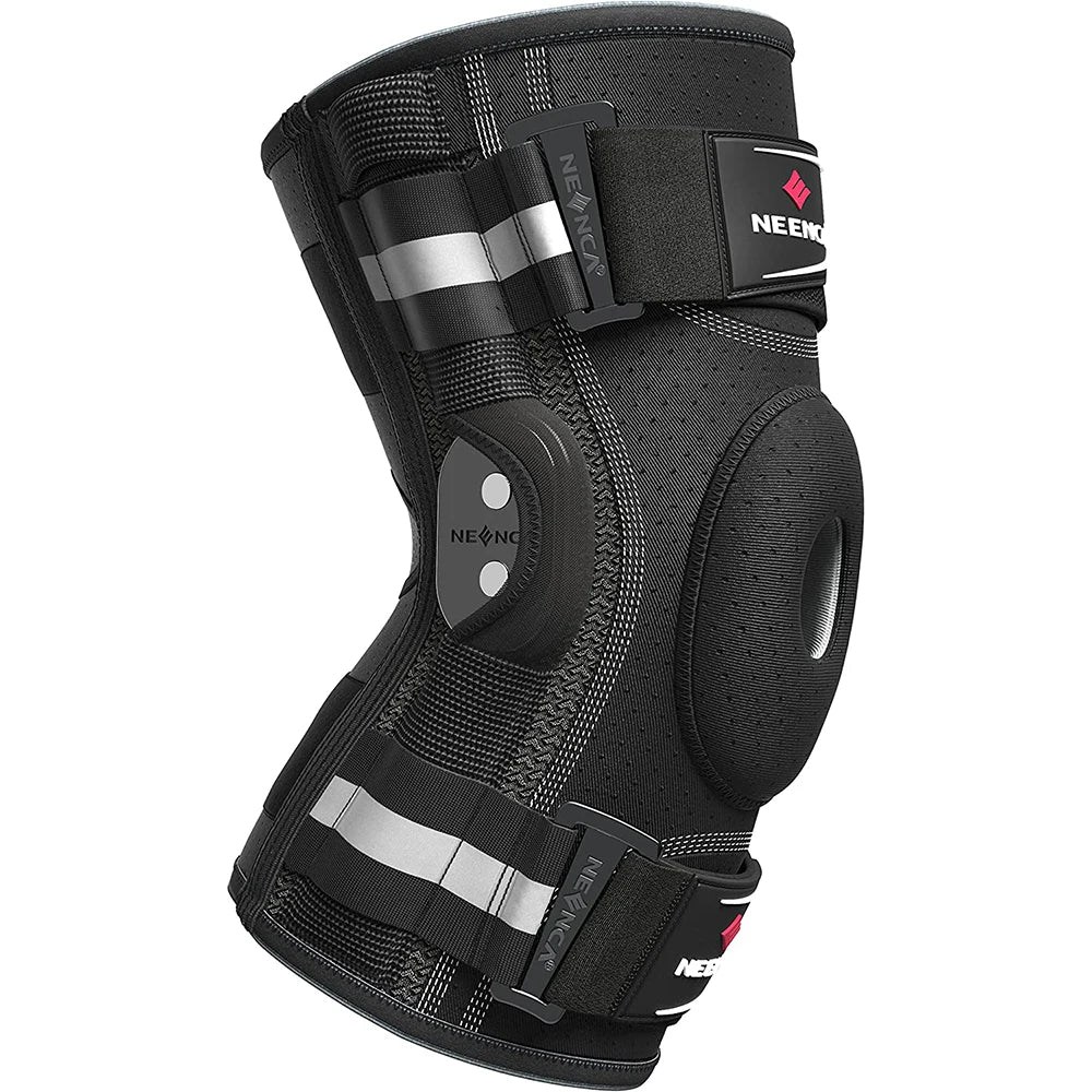 Knee Support Hinged Brace With Copper Stabilizers And Patellar Gel Pad