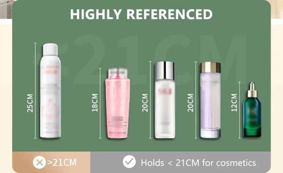 CrystalView pöytätason meikkijärjestäjä suurella kapasiteetilla