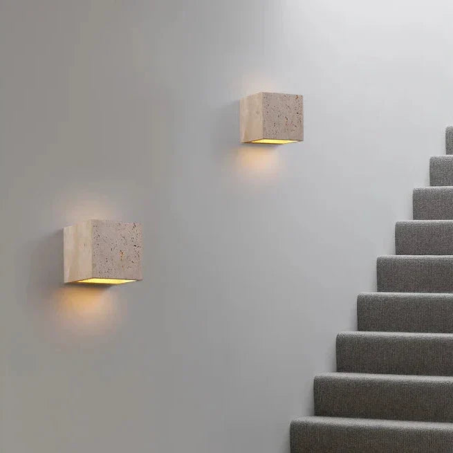 LumaStone Travertine Perforated Wall Sconce LED Lighting