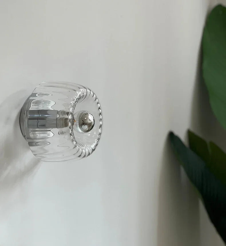 Skjold Nordic Bauhaus Wall Light In Glass Metal Finish