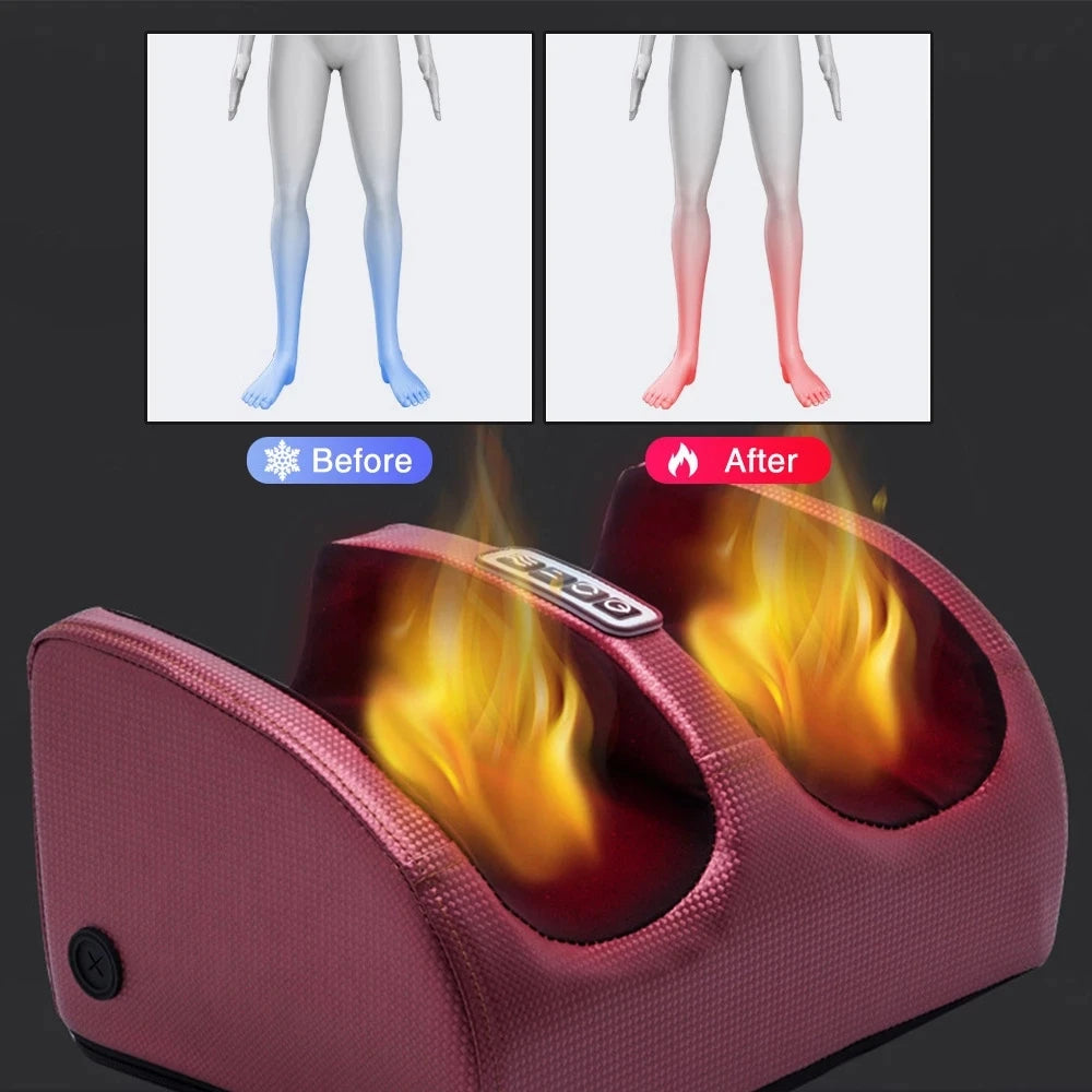 Massajador de Pés com Amassamento Aquecido e Shiatsu para Alívio Rápido