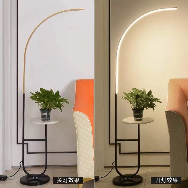 Brinley | Lampada da terra con vassoio in marmo