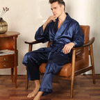 Men's Satin Robe Ensemble For Comfort On Quiet Evenings