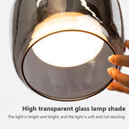 Nordisk glas LED-hänglampa för modern ljuskrona