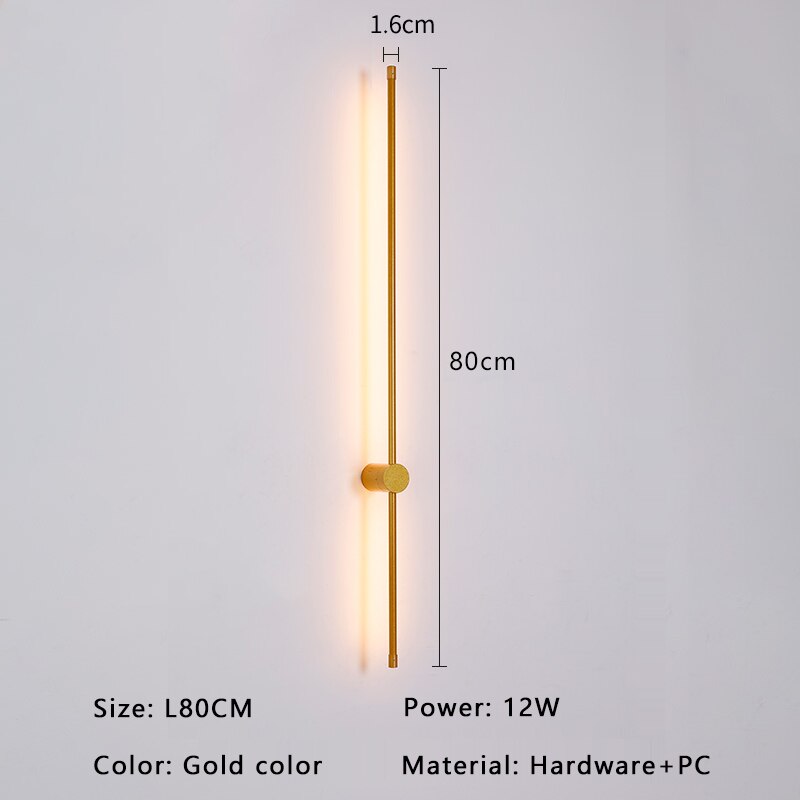 Applique murale minimaliste Aurelo en or et noir LED pour intérieurs modernes