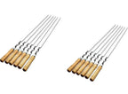 GrillMaster Pro Grill Skewers | Extra Long Stainless Steel Skewers with Wooden Handle | Set of 6