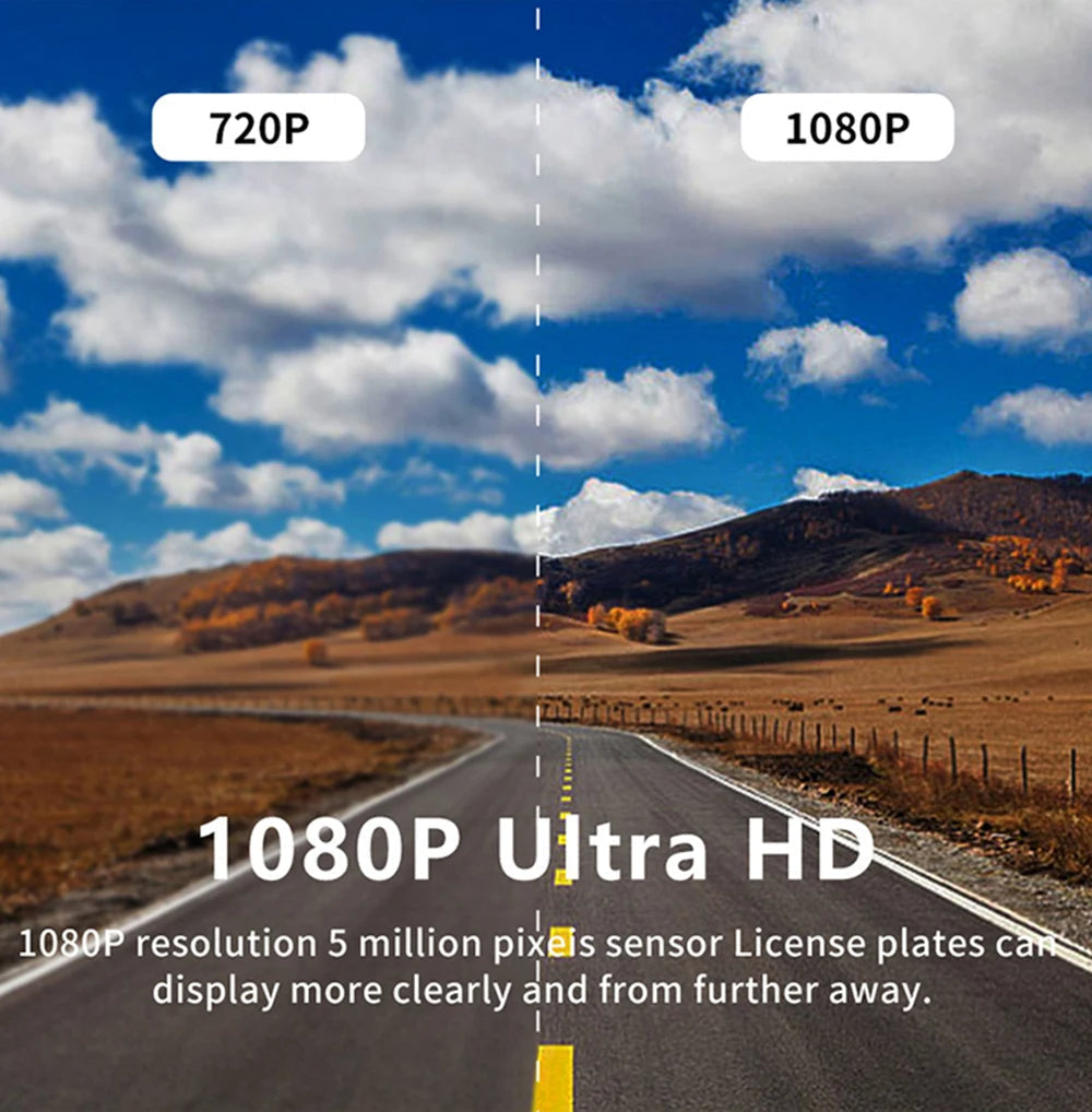 Dash cam WiFi 1080P con doppie lenti anteriori e cabina