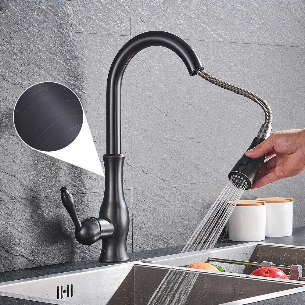 LumaGleam Gold Kitchen Faucet With Pull Out Sprayer