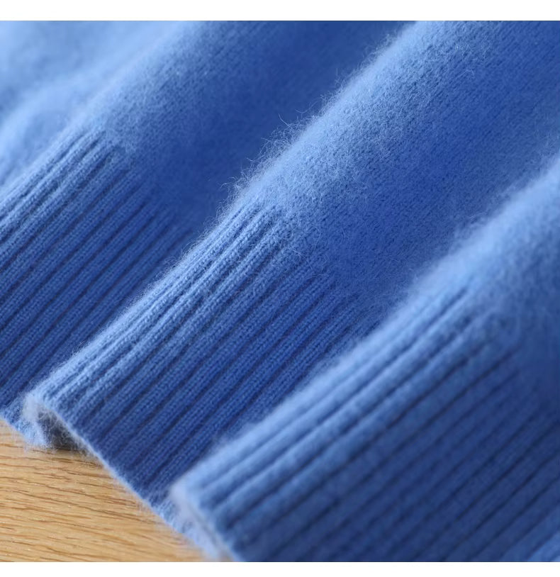 Pulover Lyra din cașmir cu gât rotund | 100% tricotaj japonez pur