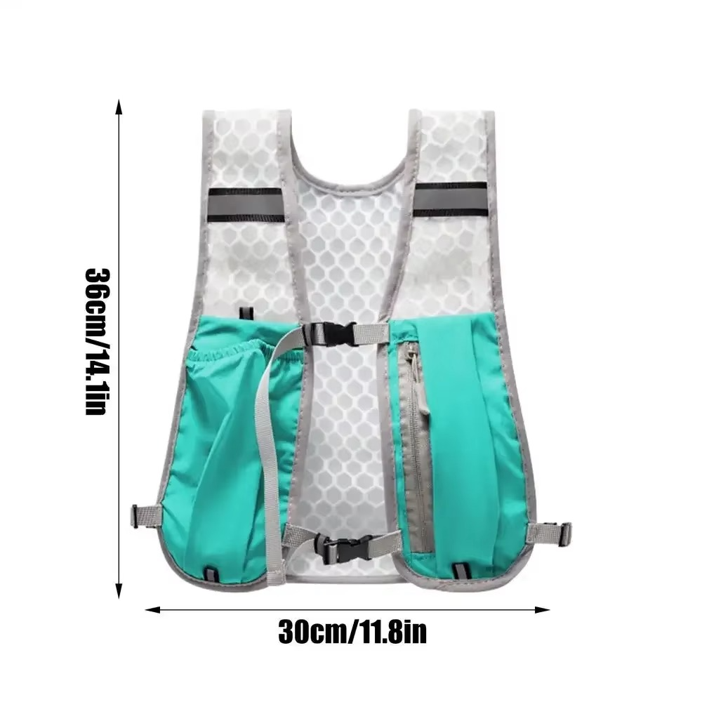 Running Hydration Vest With Reflective Strips And Breathable Mesh Design