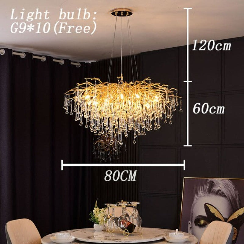 Luminelle Gold Branch Crystal LED Chandelier | Petprovac