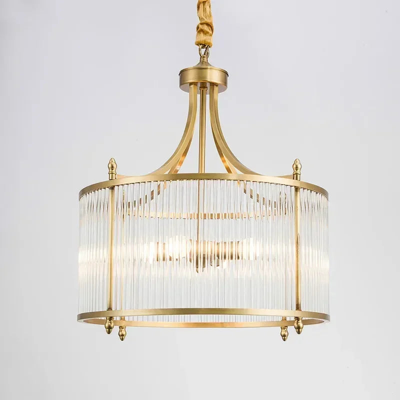 Lampadario in vetro dorato Elowen