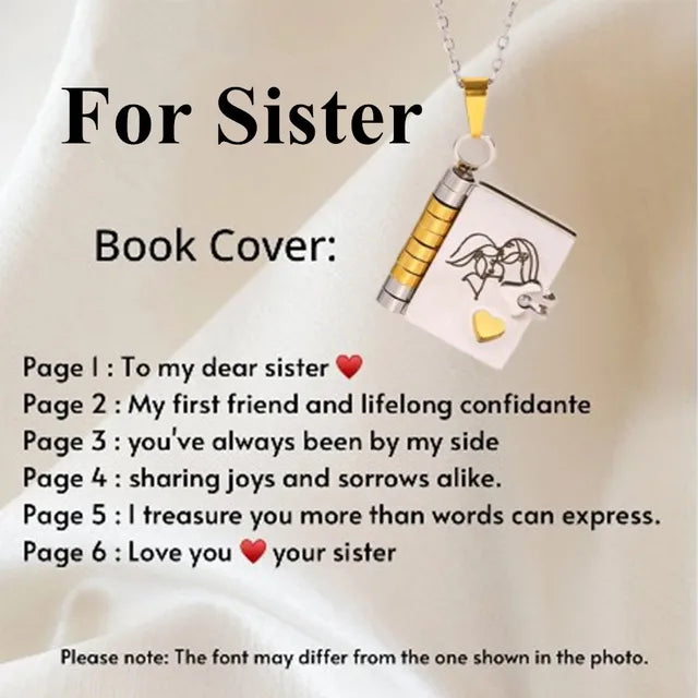 Memory Book Hanger Necklace – Symbolic Jewelry with Loving Message