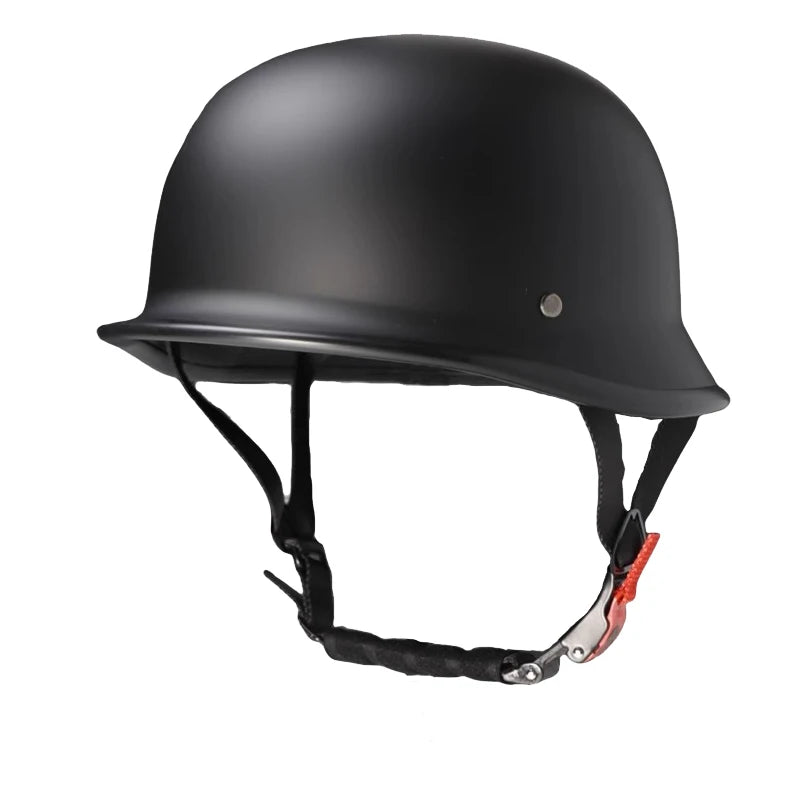Vintage German-Style Half-Shell Motorcycle Helmet