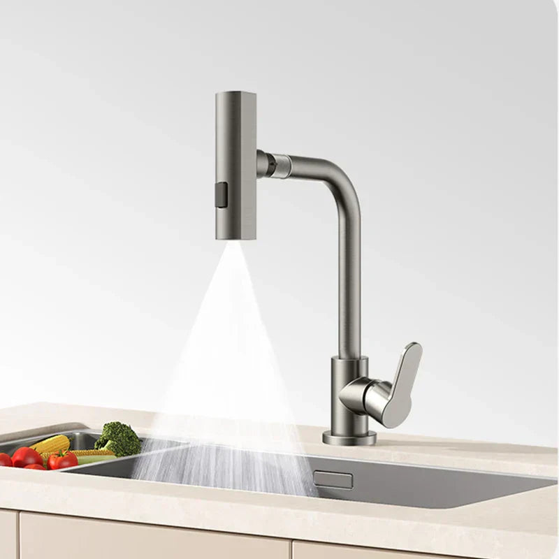 AeroCascade Swivel Kitchen Faucet With Waterfall Flow
