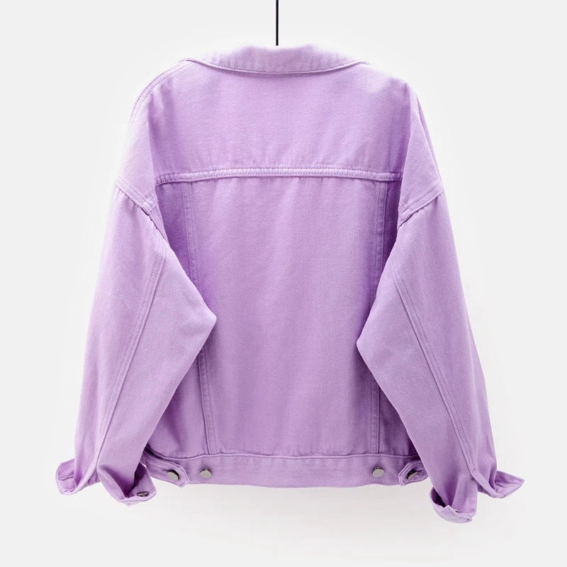 Harborline Everyday Button Front Denim Jacket For Women