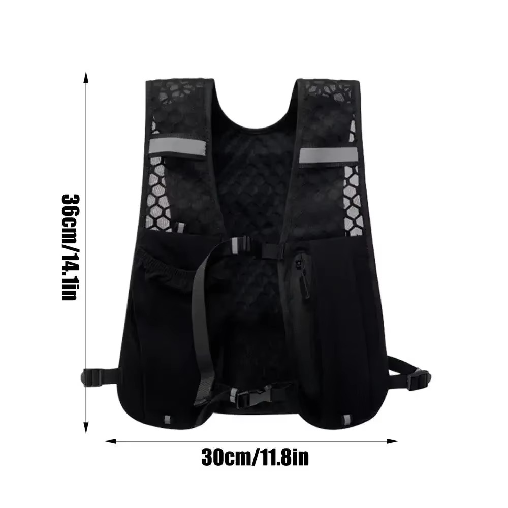 Running Hydration Vest With Reflective Strips And Breathable Mesh Design