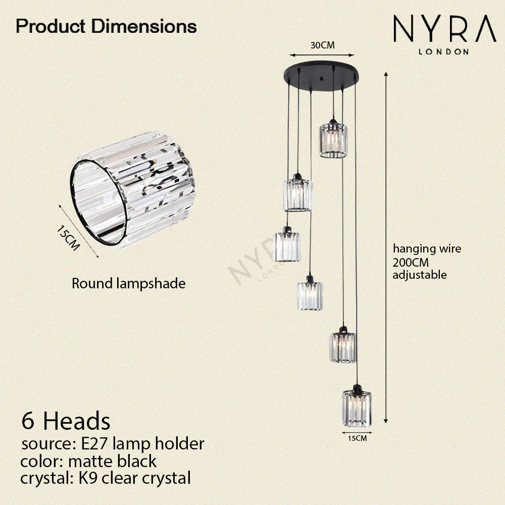 Liora | Lampu Gantung Titisan Kristal