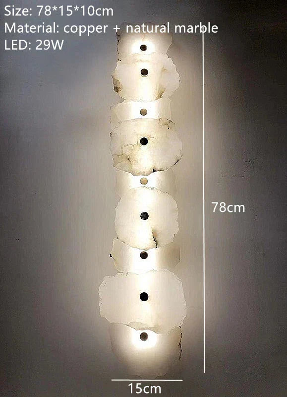 Aurora Marble LED Wall Sconce With Copper Accents Elegant