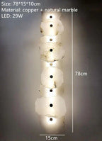 Aurora Marble LED Wall Sconce With Copper Accents Elegant