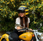 Retro Bee Open-Face Motorcycle Helmet with Built-In Visor