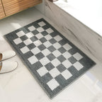 Plush Checkered Bath Mat