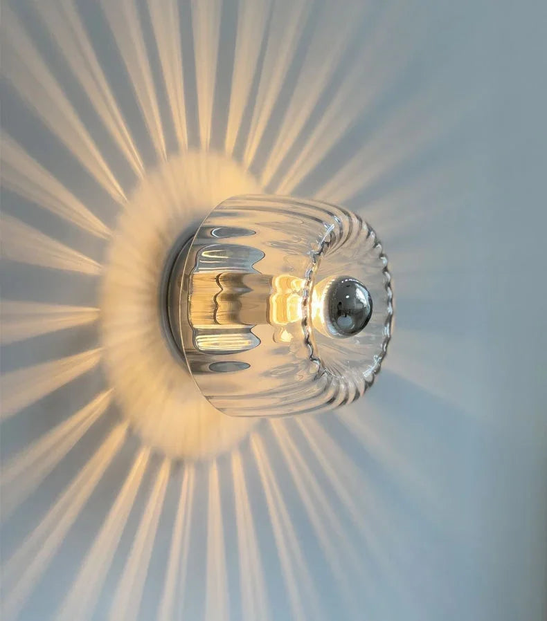 Skjold Nordic Bauhaus Wall Light In Glass Metal Finish