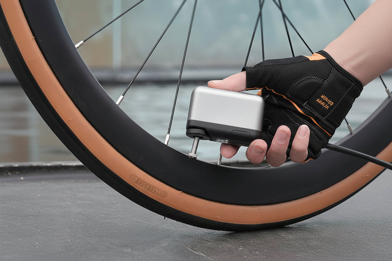Compact E-Bike Pump With Digital Display For Road Tires 120 PSI Fast Charging