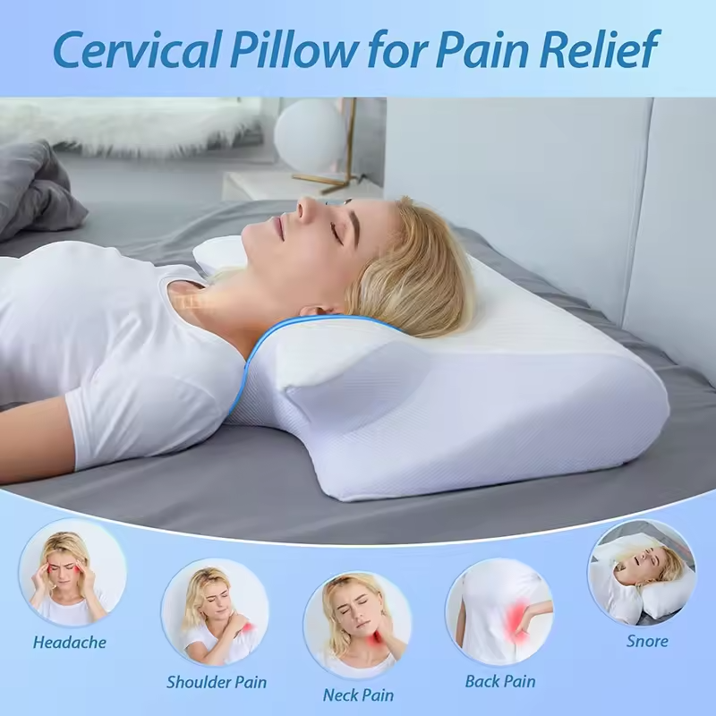 Cuscino per il collo in memory foam 2 in 1 per ogni tipo di dormiente