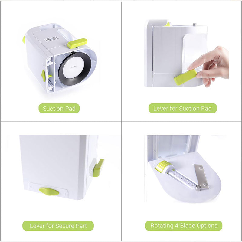 Spiralizzatore per Verdure 4-in-1 con Lama Rotante e Ventosa per Zoodles