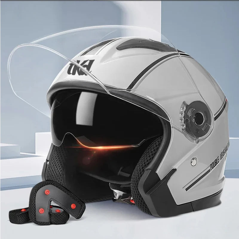 Flip-Up Modular Motorcycle Helmet With Dual Visors DOT And ECE Certified