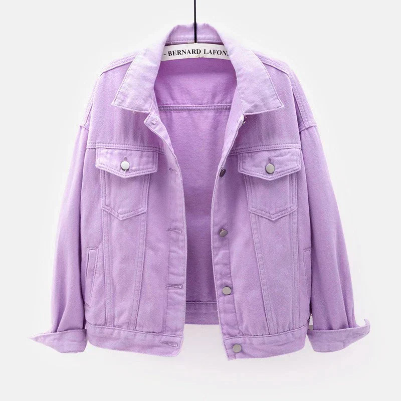 Harborline Everyday Button Front Denim Jacket For Women