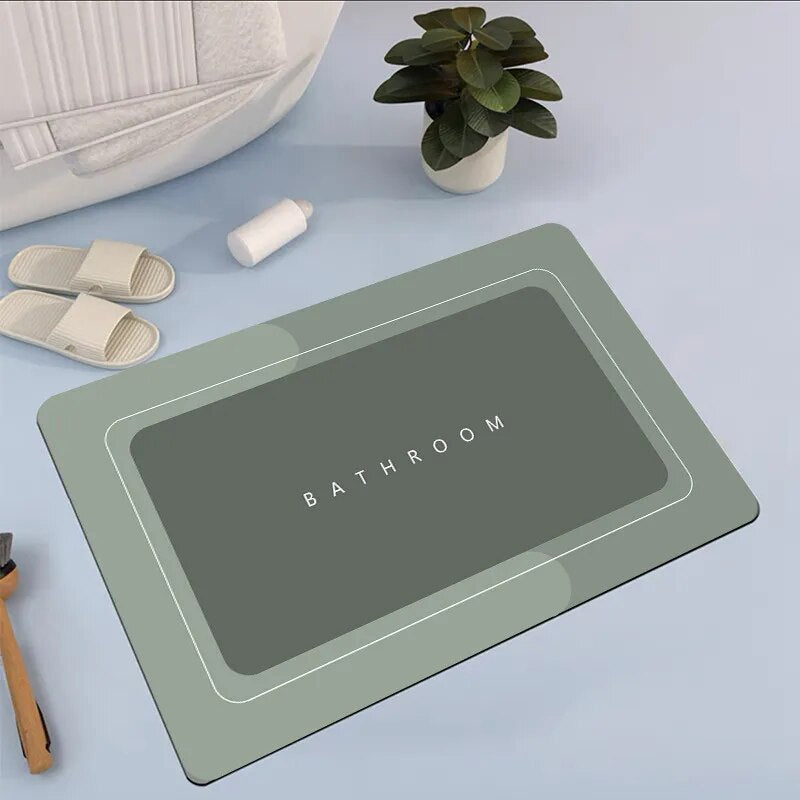 حصيرة حمام DryGuard غير قابلة للانزلاق مع تجفيف سريع وامتصاص عالي للحفاظ على الأرضيات جافة