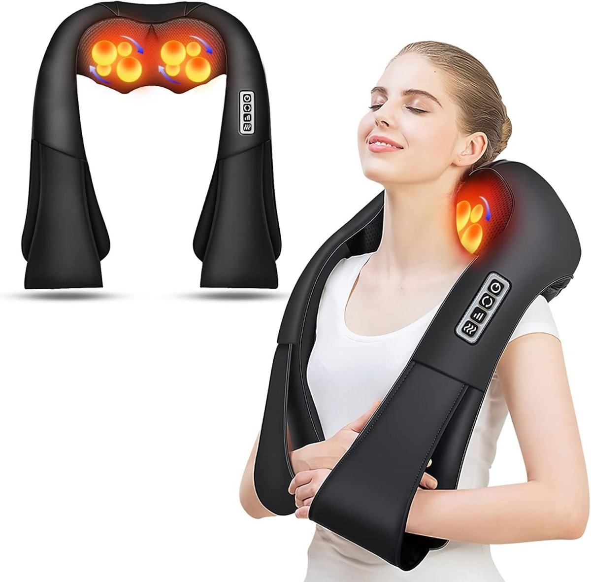 Flowrelief Shiatsu Pillow With Infrared Heat Massage For Neck