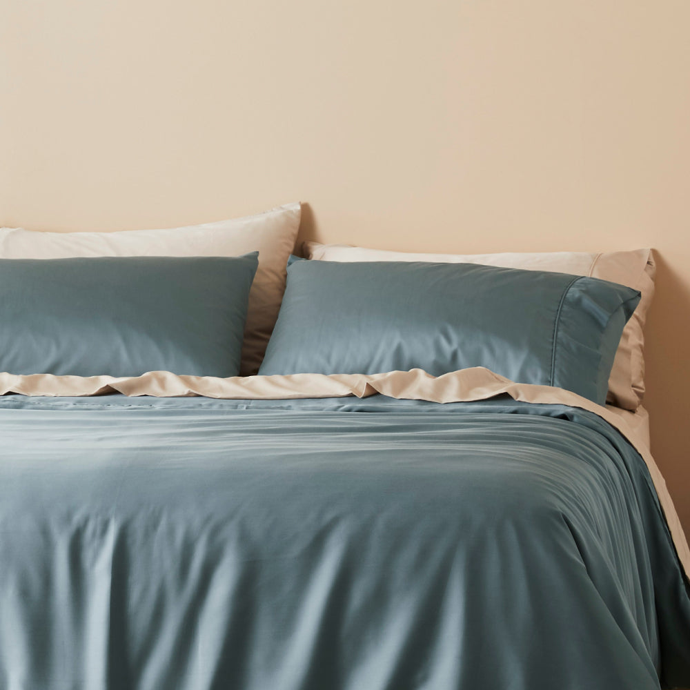 Juego de fundas de almohada de raso de lyocell de bambú de lujo con enfriamiento