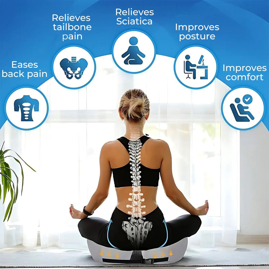 وسادة مقعد إيثرفليكس المريحة من رغوة الذاكرة لتخفيف ألم عظم الذنب وتحسين القامة