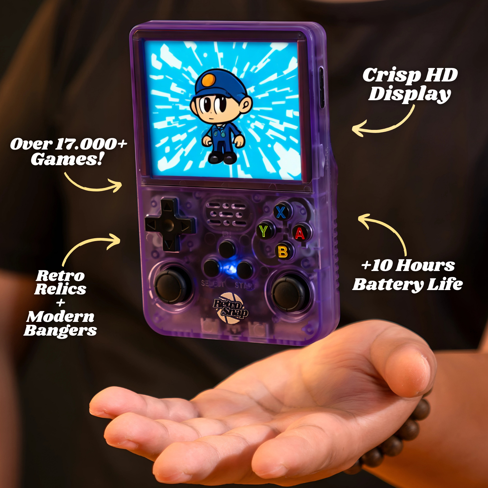 جهاز كايروبلاي بوكيت ريترو مع 60,000 لعبة كلاسيكية ومخرج تلفاز