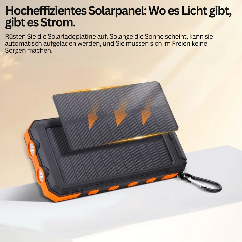 Solarcharge Pro Caricatore Solare Portatile con Luce Integrata per Esterni