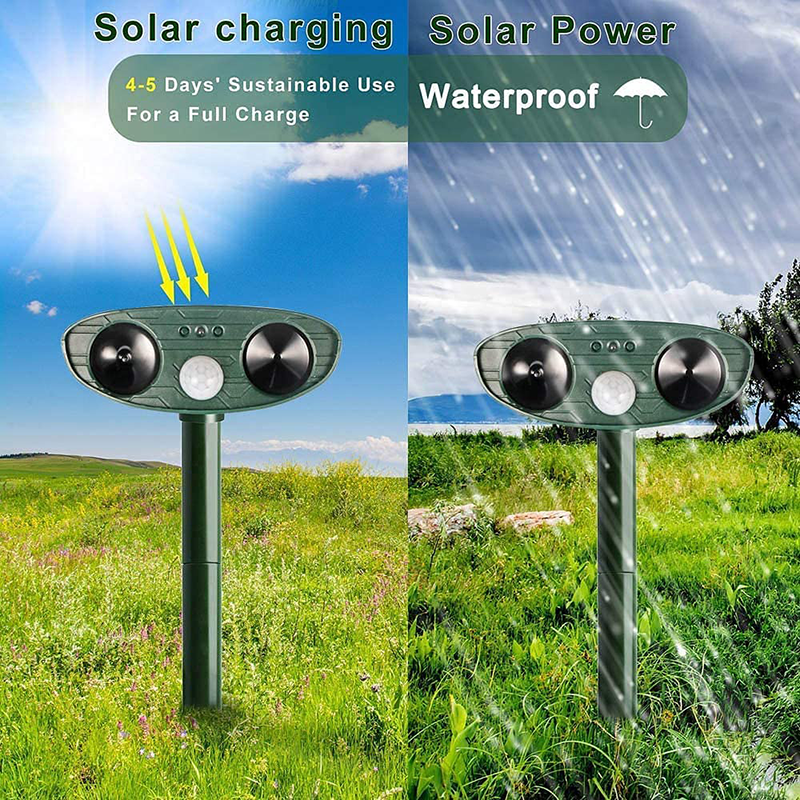 Solcellsdriven ultraljudskaninavvisare med blinkande ljus