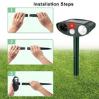 ガーデンガード ソーラー超音波ウサギ忌避器 フラッシングライト付き