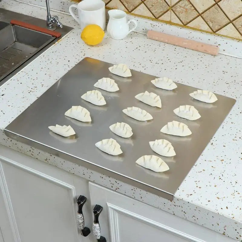 SliceGrip – Stainless Steel Cutting Board with Non-Slip and Raised Edge