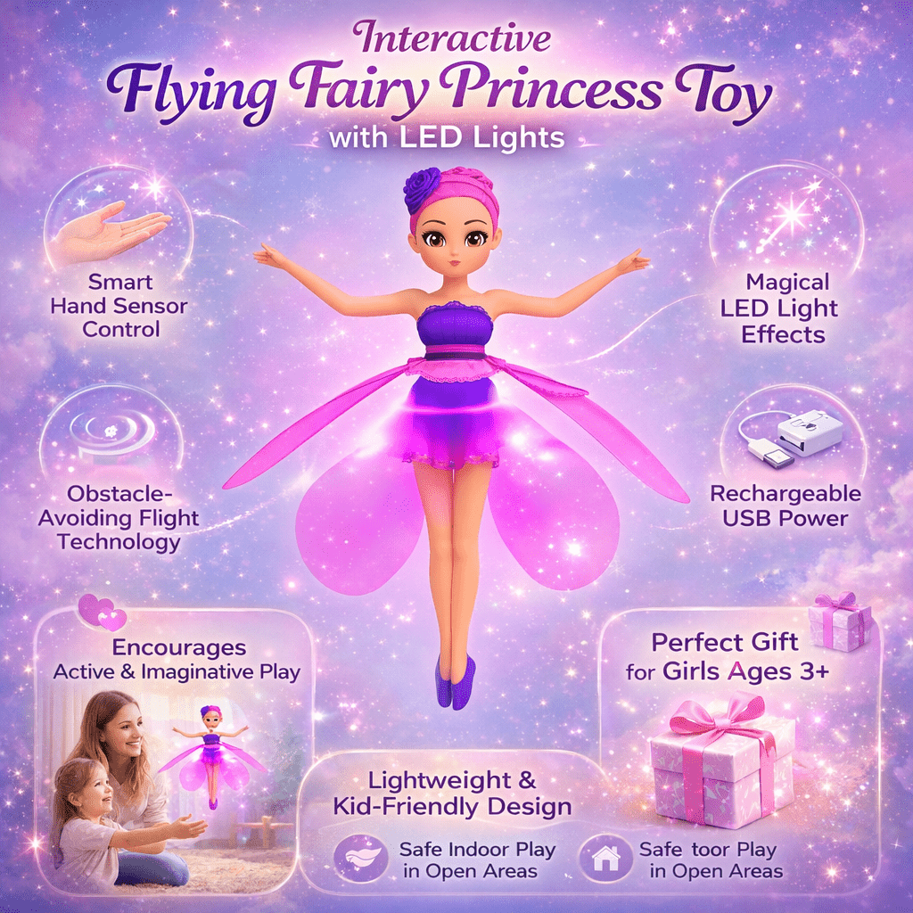 Gesture Controlled Fairy Flight Toy With Multicolor LED Glow For Kids