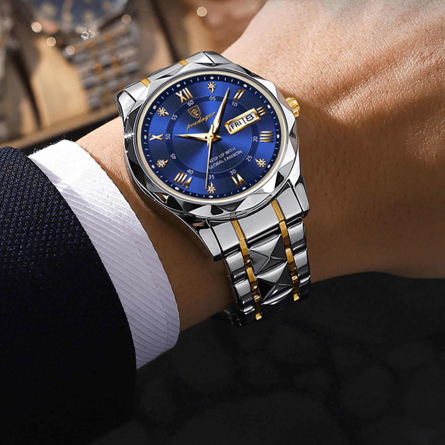 Lumistel Herren Edelstahl-Uhr mit klassischer Haltbarkeit