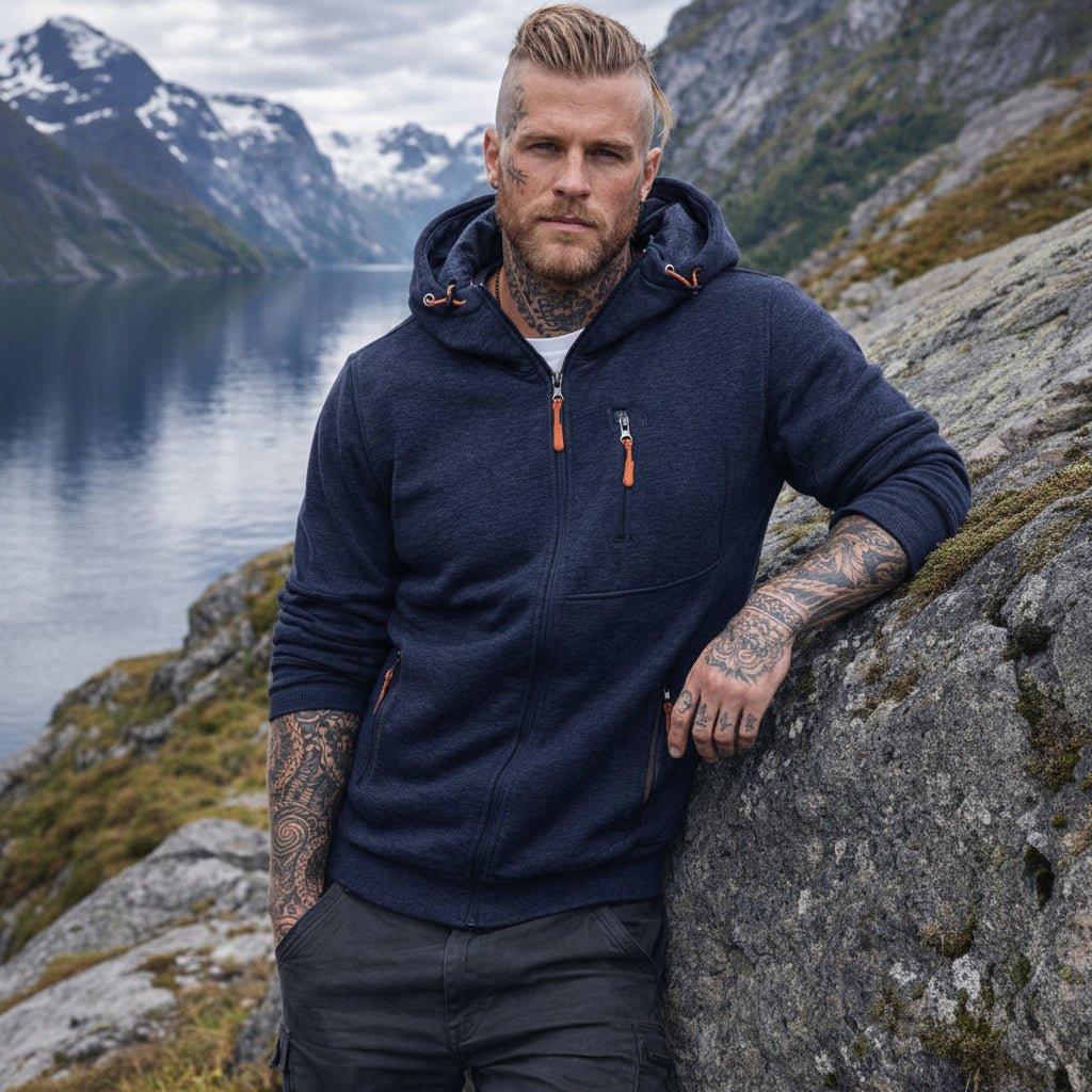 Fleece-hettegenser med glidelås og praktiske lommer