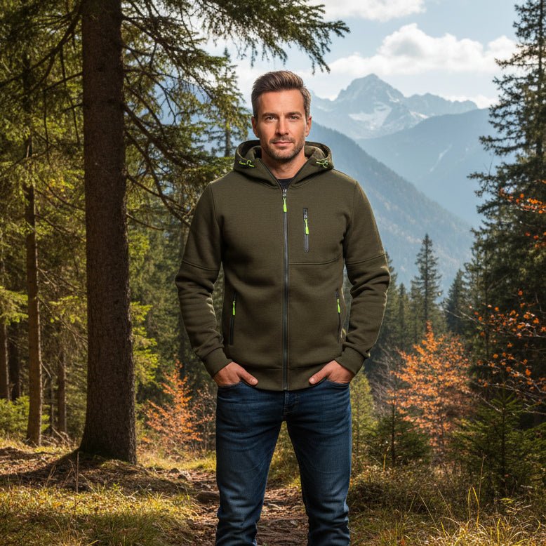 Fleece-hettegenser med glidelås og praktiske lommer